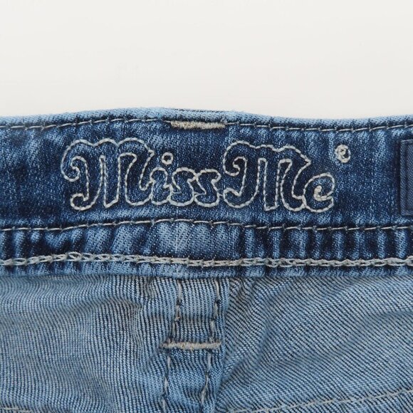 Miss Me Chloe Boot Women 26 Distressed Blue Denim Jeans Bootcut Cotton Blend - Picture 11 of 16